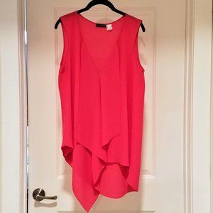 Venus Sheer V-Neck Pink Sleeveless Blouse.